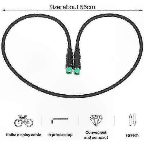Câble Extension Affichage 5 Broches Mâle-Mâle pour Contrôleur Moteur Vélo Électrique, Connecteur Écran, Compatible E-Bike, Longueur Standard, Pièce de Rechange (1/5)