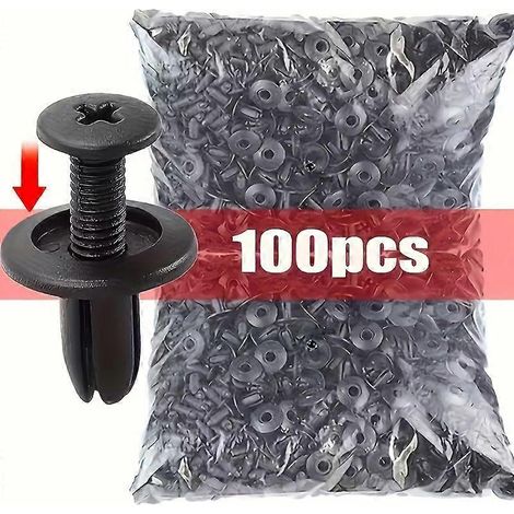 100 clips de fixation automobiles, rivets en plastique pour panneaux de garniture de porte (1/3)