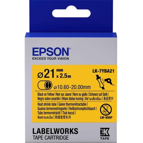 Cinta de etiquetado epson lk7yba21 negro sobre amarillo 3.6 cm