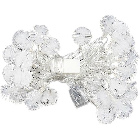 6 m lange, 40-teilige LED-Lichterkette mit Schneekugeln und Laternenfunktion (batteriebetrieben) – Weihnachtsdekoration, Winterdekoration (1/5)