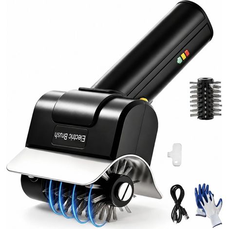 Barbecue électrique avec moteur 550 tours, brosse de barbecue sans fil, livré avec 1 tête de brosse en acier inoxydable, barbecue type - C, brosse de barbecue électrique améliorée (1/5)