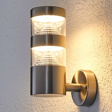 [NEUWERTIG] B-Ware Lindby Led Edelstahl Außenwandleuchte Lanea Wandleuchte Lampe Leuchte Gerade 8 W