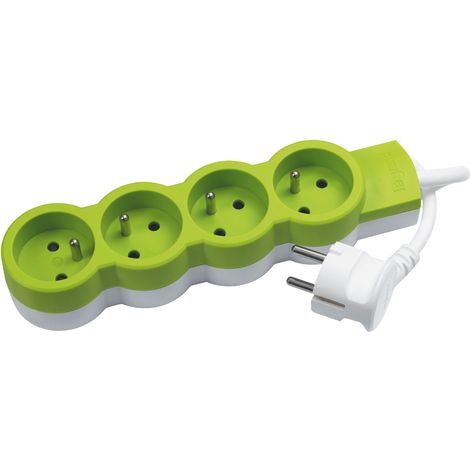 Legrand - Rallonge 4 prises de courant 2P+T 16A 230V avec cordon 1,5m - Vert