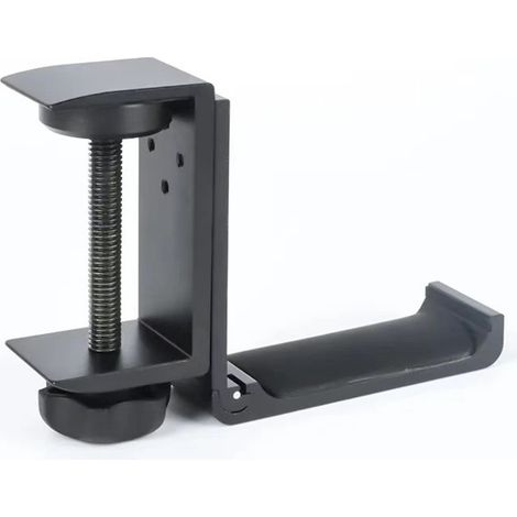Support de casque audio en aluminium avec crochet de fixation pour barre de son et casque audio, gain de place sous le bureau. (1/5)