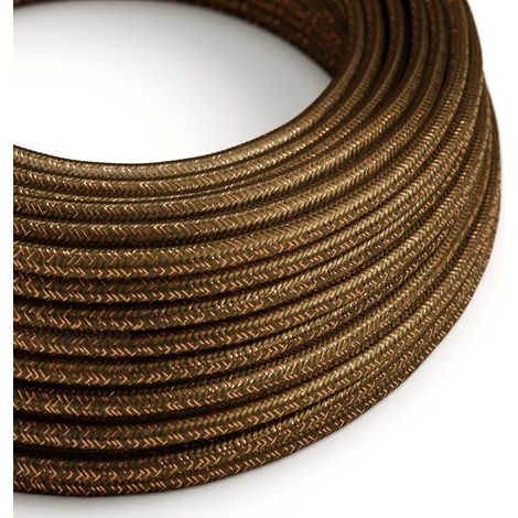 Creative-Cables Cavo elettrico, Marrone Glitterato RL13, 10 m, 2x0,75 mm², Rotondo effetto seta