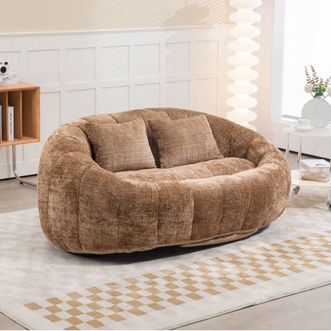 divano poltrona 150x95 cm chenille caffè senza montaggio OKMYHOME (1/5)
