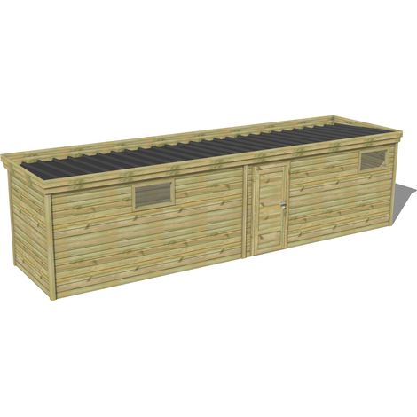 ABRI DE JARDIN bois traité 27mm, 9,1x2,1m, 19m2 (1/3)