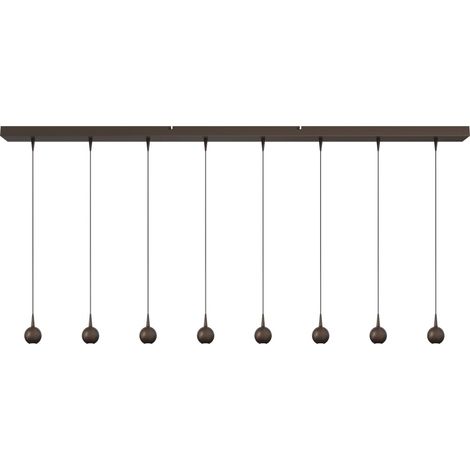 Lampe suspendue à 8 lampes Talana 160 cm cacao brun Ø 6 cm DTW - 2411-15-15-160-8 (1/3)