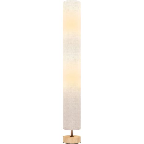 Lámpara de pie para interior, lámpara de salón con pantalla de lino, interruptor de pie, 2 portalámparas E27, 120 cm, gris -Crezuo