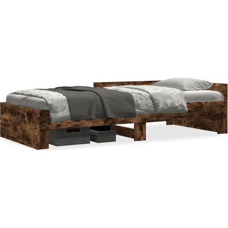 Maison Exclusive - Bettgestell ohne Matratze Räuchereiche 90x200