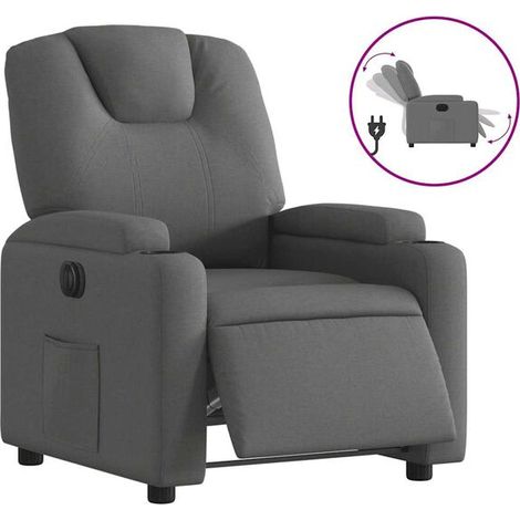 Fauteuil inclinable électrique en tissu gris foncé (1/5)