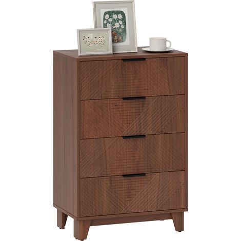 Commode 4 tiroirs vintage métal 60x36x90 cm marron