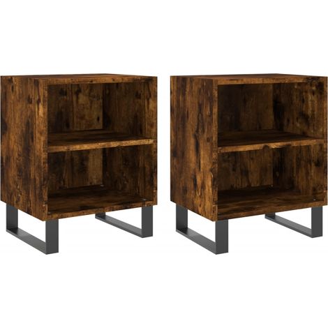 Maison Exclusive - Nachttische 2 Stk. Räuchereiche 40x30x50 cm Ho