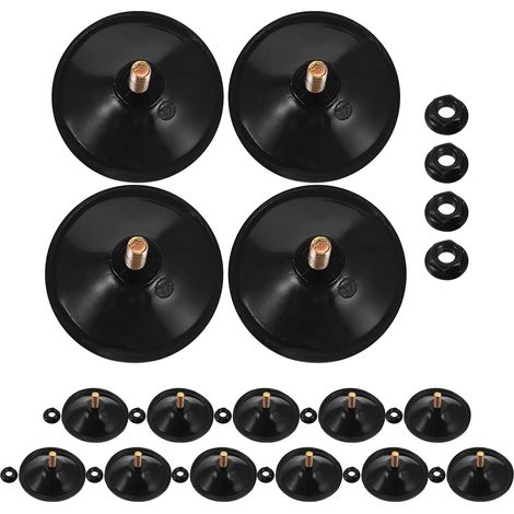 Lot de 15 Ventouses Adhésives avec Vis M6 5,5 Cm en Pvc Noir, Support à Ventouse Puissant, Patins de Protection pour Meubles, Adaptées pour Verre, Salle de Bain et Table en Verre