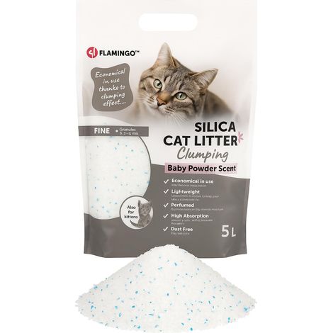 Litière pour Chats - Parfum Talc pour bébé - 5L pour 6 SEMAINES - Origine Canada - neutralisent les odeurs désagréables - douce pour les pattes -aussi pour les chatons (1/5)