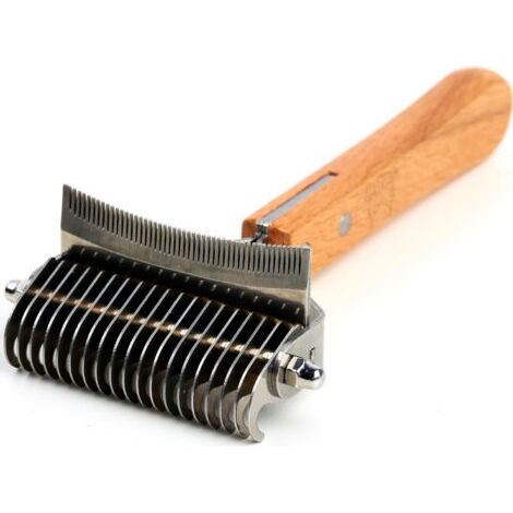 Cepillo 2 en 1 para eliminar el pelo de perro, 20 cuchillas con peine curvo, herramienta para eliminar el pelo de mascotas de pelo largo. (1/5)