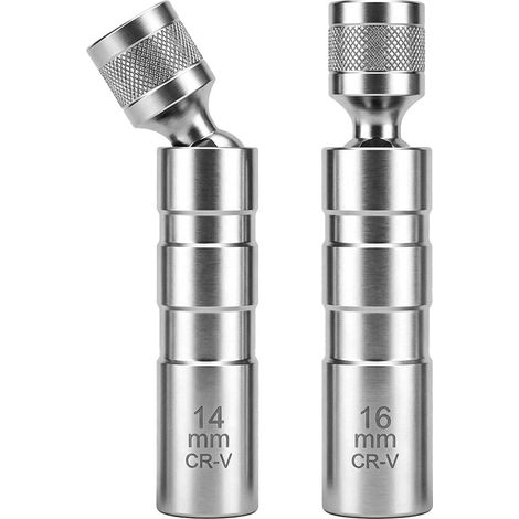 2 pièces Clé à Bougie Magnétique Universelle, Acier CRV 14mm Et 16mm, outil pratique, pour entretien et réparation (1/5)