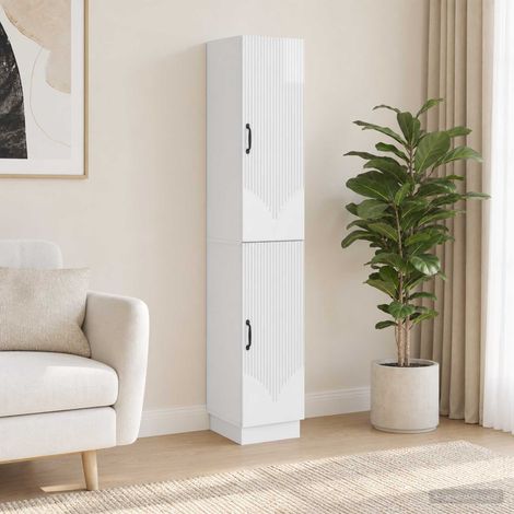 vidaXL Schrankset 2 pcs Hochglanz Weiß Holzwerkstoff (1/5)