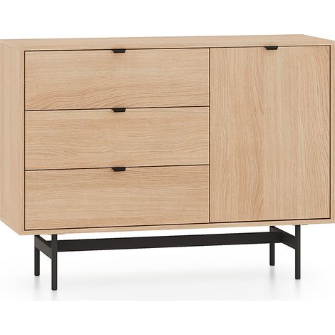 Buffet 1 porte 3 tiroirs Nila Bois (1/5)