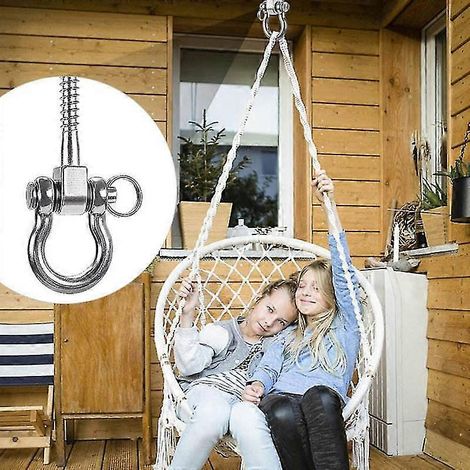 2 supports de suspension permanents antirouille, robustes et résistants, pour balançoire, hamac de yoga, sac de sable et accessoires de jeux. (1/3)