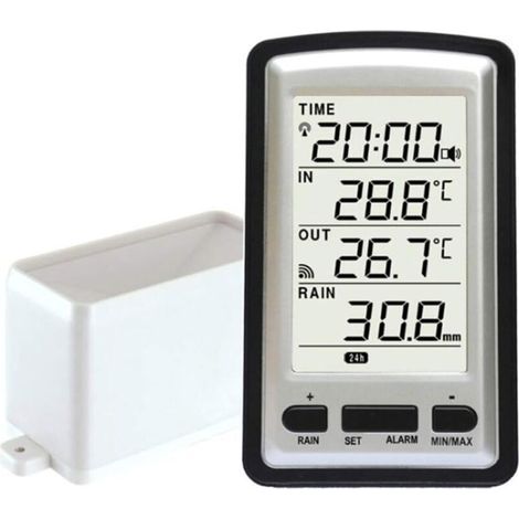 Elektronischer Regenmesser, tragbarer drahtloser Regenmesser, hochpräziser funkgesteuerter digitaler Regenmesser, Regenmesser, Thermometer, Hygrometer für den Innen- und Außenbereich
