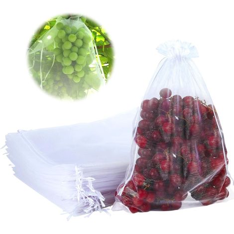 50 Sacs Organza 25×35 cm avec Rubans, Sac Filet Protection Grappes de Raisin Anti-Insectes Anti-Nuisibles Jardin (1/5)