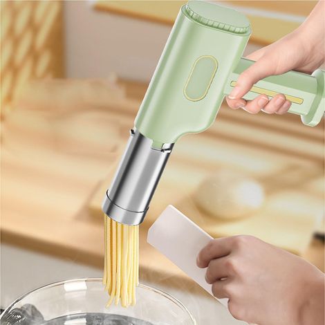 Machine à pâtes électrique portative, machine à pâtes automatique 5en 1 sans fil avec tubes de remplissage de saucisses,machine à spaghettis ramen maison, machine à presser la pâte (1/5)