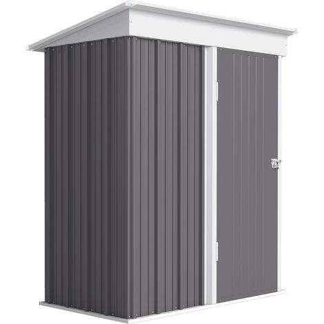 Cobertizo de jardín de acero ondulado 161 x 95 x 181 cm con puerta con cerradura HOMVRA (1/5)