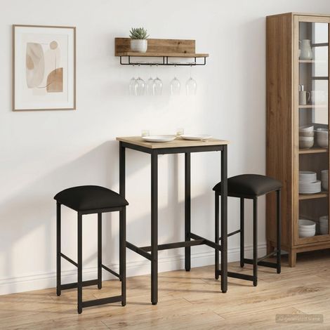 vidaXL Taburete de bar 2 uds. Negro 40 x 32 x 64 cm (1/5)