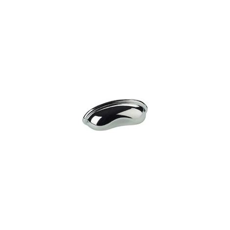 Poignée coquille zamacl - Hauteur : 28 mm - Entraxe : 64 mm - Décor : Chromé - Longueur : 86 mm - Profondeur : 23 mm - Fixation : Vis - Matériau : Zamac - CONFALONIERI (1/3)