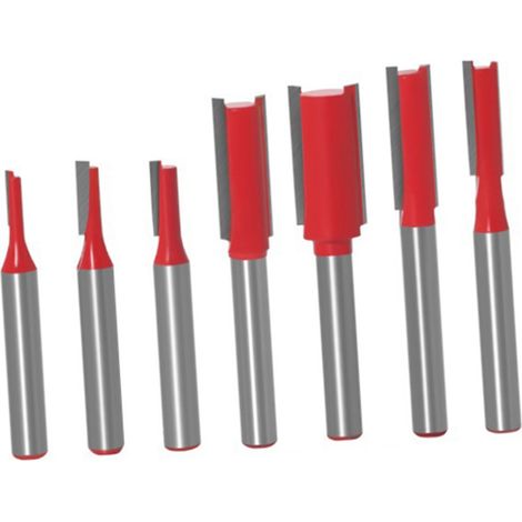 Set mit 7 Fräsern, 6,35 mm (1/4") Schaft, aus hochfestem und hartem legiertem Kohlenstoffstahl, für die Holzbearbeitung. (1/5)