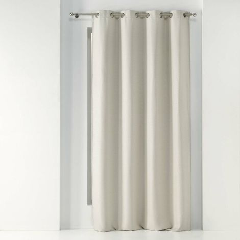 Rideau a oeillets 135 x 240 cm occultant tisse tramina Naturel (1/6)