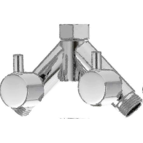 Robinet inverseur en laiton GETIT, vanne d'arrêt de douche à 2 voies en Y, 1/2 pouce, compatible avec flexible et pommeau de douche, chromé