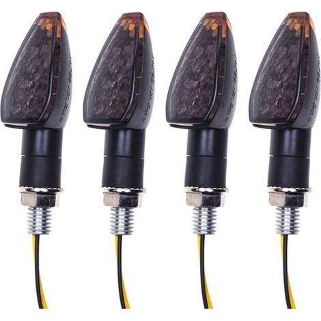 Lot de 4 clignotants LED 14 LED 12 V étanches, universels pour motos, scooters, quads, cruisers et véhicules tout-terrain. (1/5)