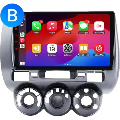 Radio para coche, pantalla HD IPS, funciones multimedia, compatible con Honda Jazz Mk2 (GD) 2002-2008, ventilador de refrigeración integrado, navegación GPS Android, Linux - B (1/2)