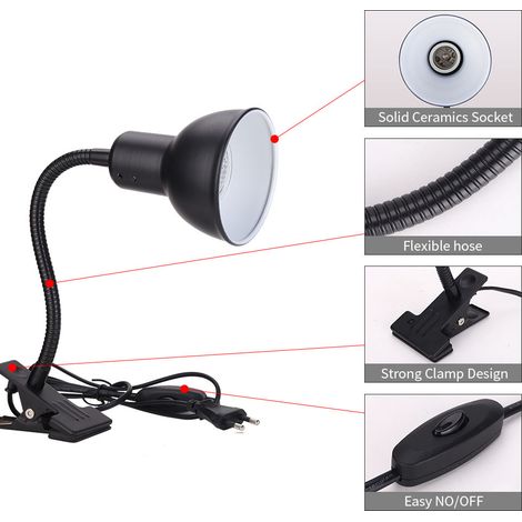 Lampe chauffante tortue avec minuterie, lampe UVA + UVB pour reptiles, lampe chauffante Terrarium pour tortue/terrestre/lézard/serpents MNS (1/4)