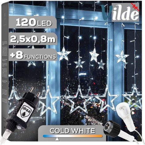 Cortina de luz exterior de 120 LED y 2,5 m