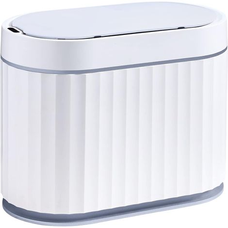 1 Poubelle automatique, capteur de mouvement, 4,9 litres, plastique ABS, étanche IPX5, pour bureau chambre salle de bain (1/5)
