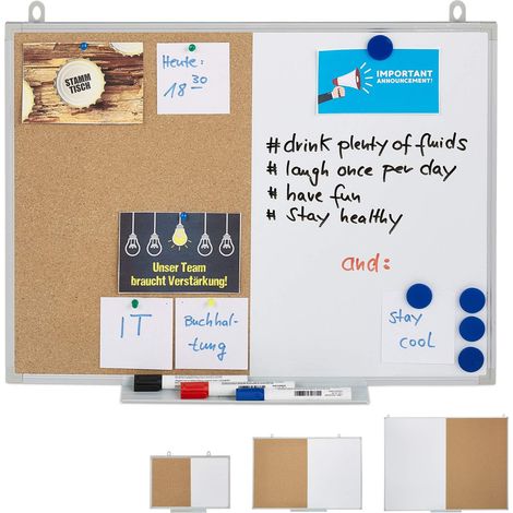 Combinacion de tablon de anuncios y tablero magnetico