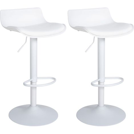 2er Set Barhocker Aveiro Kunstleder weiß