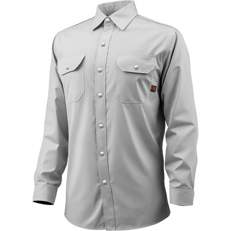 Veste de soudage, taille XXL, manteau de protection pour soudeur en coton ignifuge 198 g, résistante à la chaleur, lavable en machine, avec boutons-pression en métal et poignets réglables, gris (1/5)