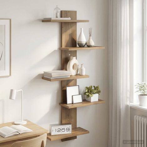 vidaXL Wall Floating Shelf Artisan Oak 48.5 x 15 x 101 cm (1/5)