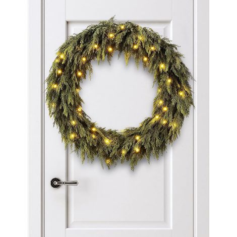 Guirlande de Cèdre - Décoration Végétale Maison Cèdre - Guirlande Toucher Réel 1.8m Noël - pour Intérieur Cheminée Escalier Arbre Salon Chambre Fenêtre Porche Jardin Fête Étagère (1/5)