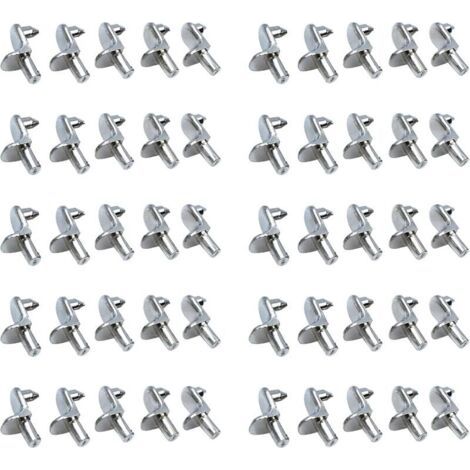 50PCS Taquet etagere Support Étagères de Métal Nickelé Goupilles de Support pour Armoire Bureau Accessoires
