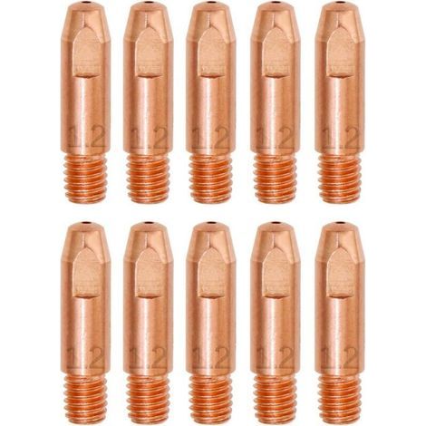 10PCS MB 24KD Accessoires de Soudage 1,2MM Pièces d'usure Pointe de Contact Buses de Soudage MIG 0.0472" Torche de Soudage Embout de Contact M6x27mm