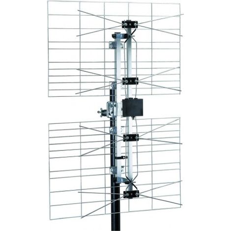Antenne Panneau UHF Extérieure TNT HD - Gain 15dB, Réception Installation Facile, Nombres d’éléments 2, Connectique F (1/2)