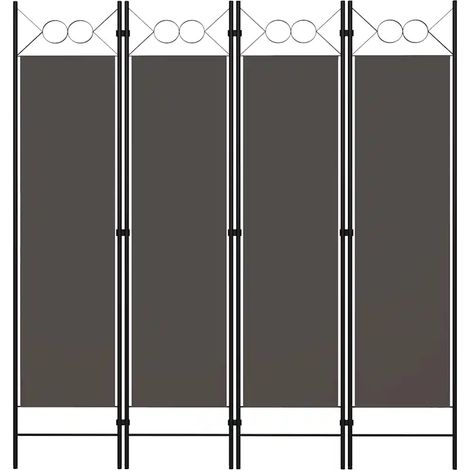 Cloison de séparation 4 panneaux Anthracite 160 x 180 cm (1/5)
