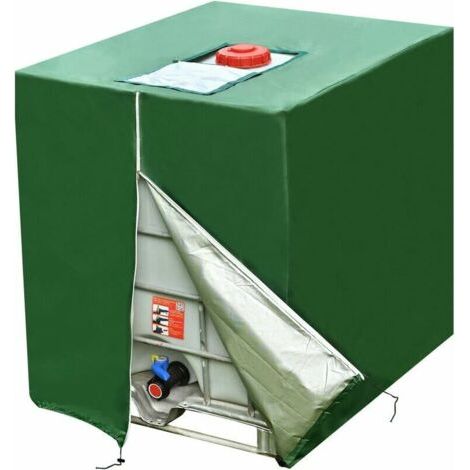 Bâche Cuve 1000L Anti UV 210D IBC Housse Container Réservoir d'eau avec Cordon Fermeture éclair