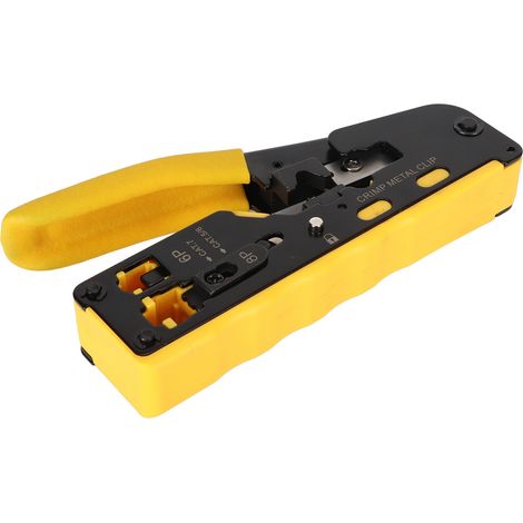 Pince à sertir RJ45 réglable avec sécurité verrouillable et surface antidérapante pour câbles réseau CAT5e, CAT6, CAT7 (1/5)
