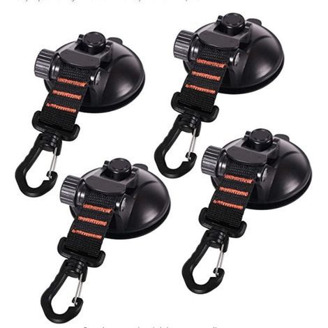 4er-Pack Saugnapf-Anker mit Saugnapfbefestigung für Auto, Camping, Plane und Zelt. Multifunktionale Saugnapfbefestigung zur Verwendung als Seitenmarkise am Auto. (1/4)